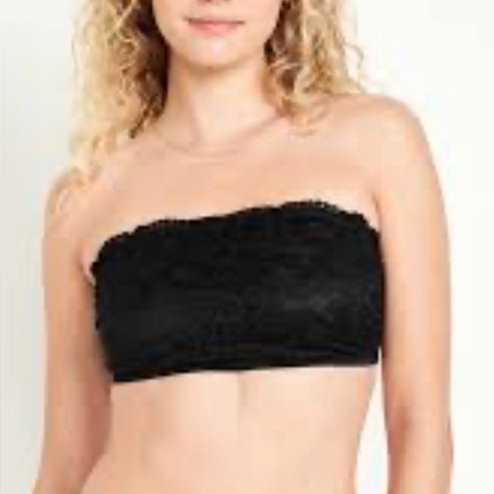 NWT Old Navy black floral lace bandeaus. Still original packaging. Size S,M,L.